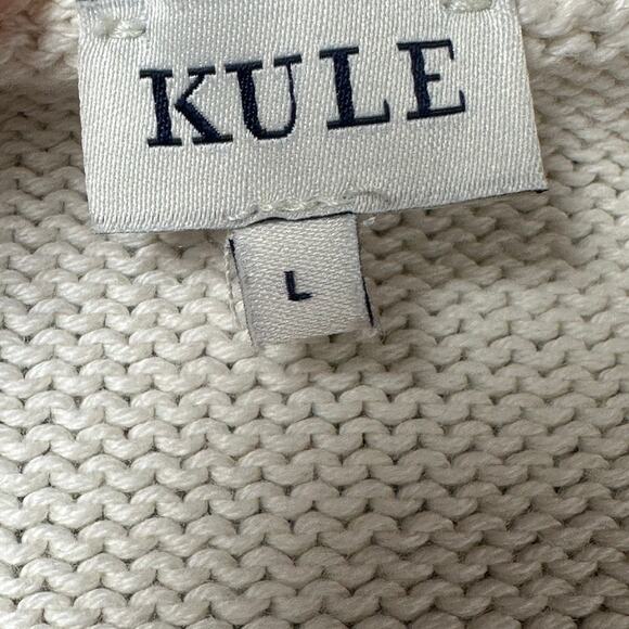 KULE Striped Organic Cotton Sweater Pink White Long Sleeve Size Large - Picture 8 of 9